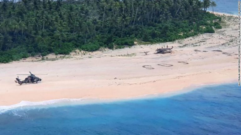 ‘SOS’ in the sand saves Pacific island mariners