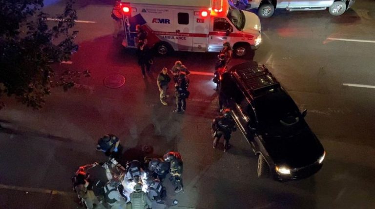 One shot dead as rival protesters clash in Portland