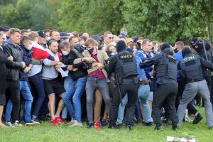 At least 100,000 protesters gather in Belarusian capital, police detain 250