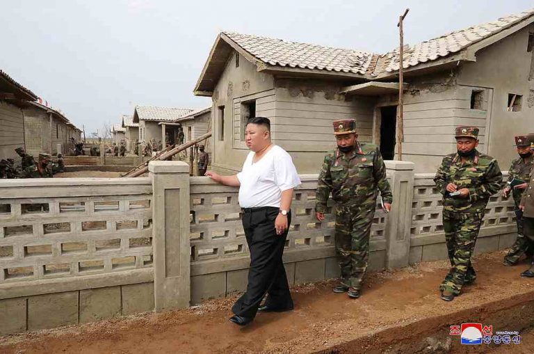 North Korea’s Kim praises army for rebuilding typhoon-hit area, reports KCNA