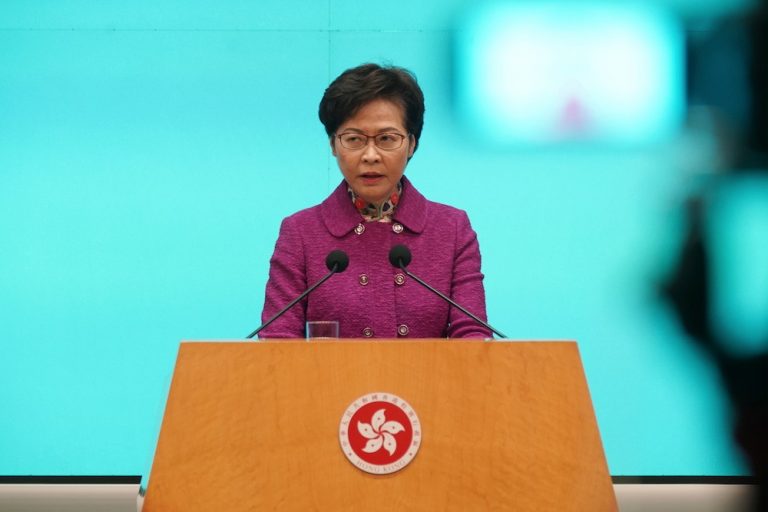 Hong Kong leader reiterates call to stay at home to curb spread of Covid-19