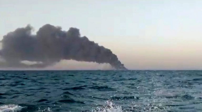 Iran’s largest warship catches fire, sinks in Gulf of Oman