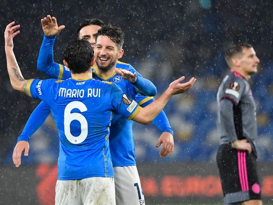 Napoli win thriller to knock Leicester out of Europa League