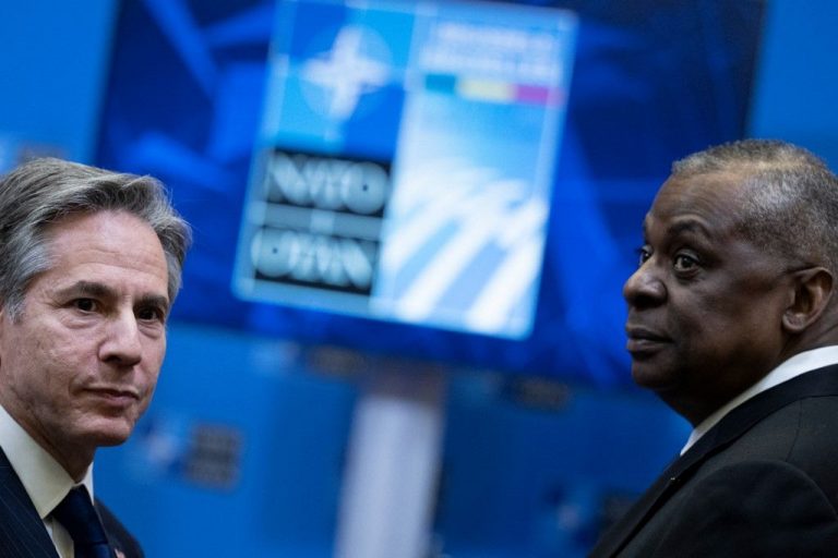 Top US officials visit Kyiv as Mariupol ‘on the brink’